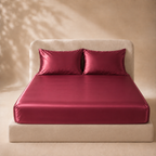 Drap Housse Rouge en Soie de Mûrier