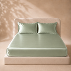 Drap Housse Vert Clair en Soie de Mûrier