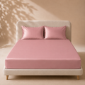 Drap Housse Rose en Soie de Mûrier
