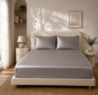 Drap Housse Gris en Soie de Mûrier