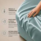 Housse de Couette Bleue en Soie de Mûrier