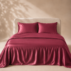 Housse de Couette Rouge en Soie de Mûrier