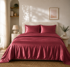 Housse de Couette Rouge en Soie de Mûrier