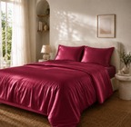 Housse de Couette Rouge en Soie de Mûrier
