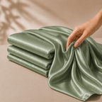 Drap Housse Vert Foncé en Soie de Mûrier