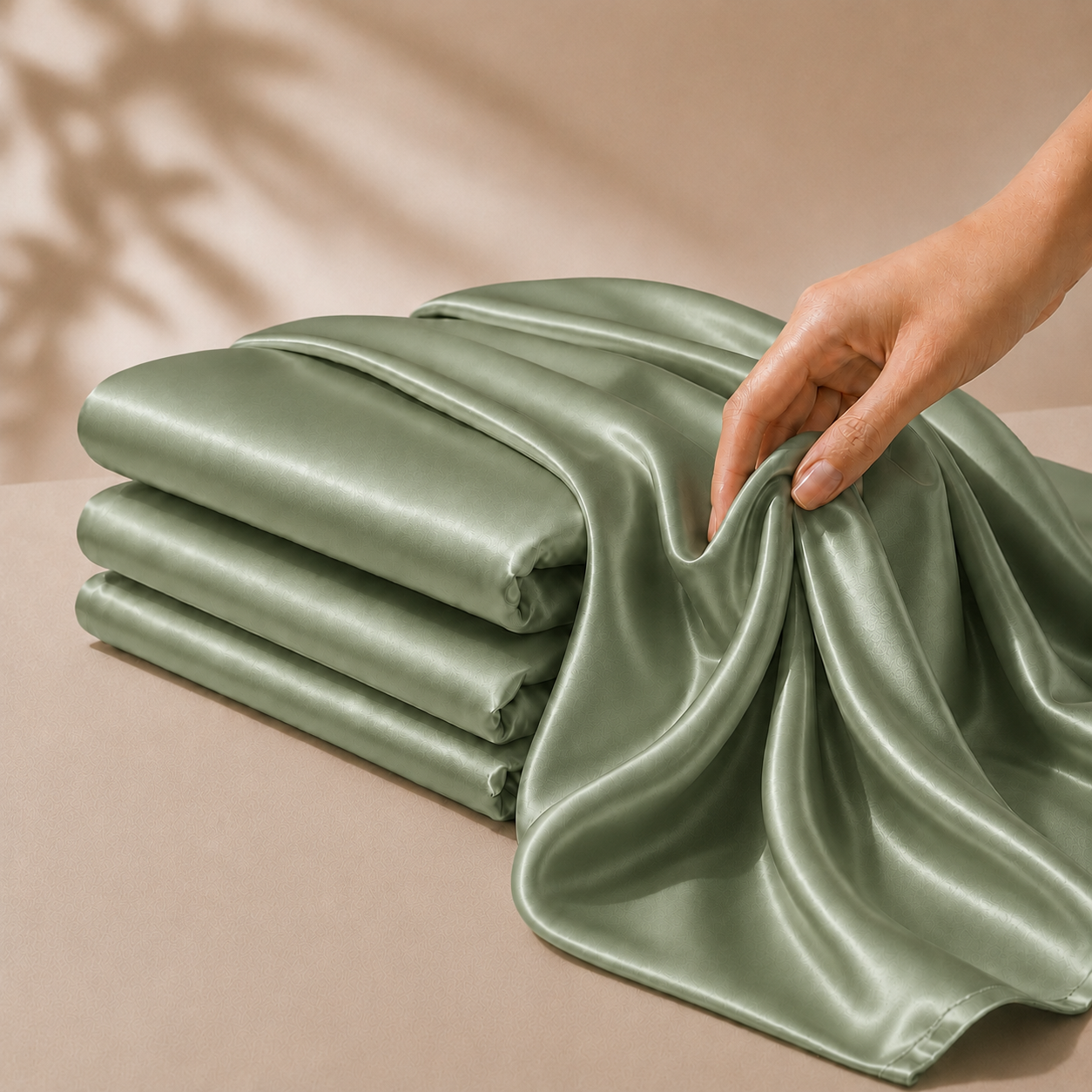 Drap Housse Vert Foncé en Soie de Mûrier