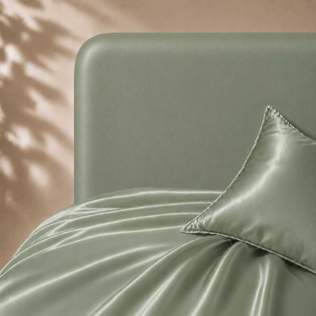 Drap Housse Vert Foncé en Soie de Mûrier