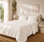 Housse de Couette Blanche en Soie de Mûrier