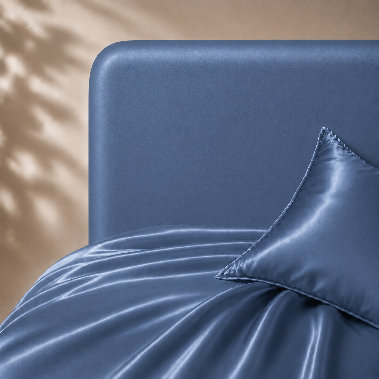 Drap Housse Bleu Foncé en Soie de Mûrier