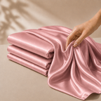 Drap Housse Rose en Soie de Mûrier