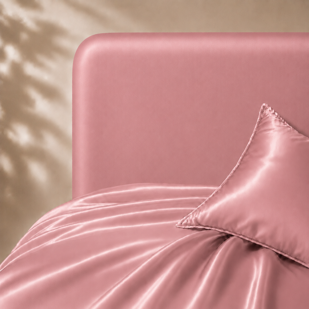 Drap Housse Rose en Soie de Mûrier
