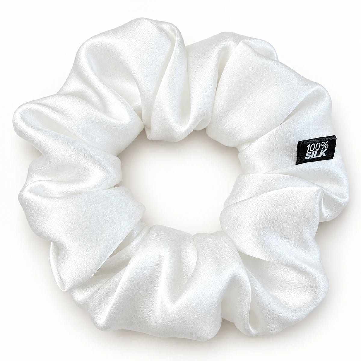 Chouchou en soie de mûrier, coloris Blanc