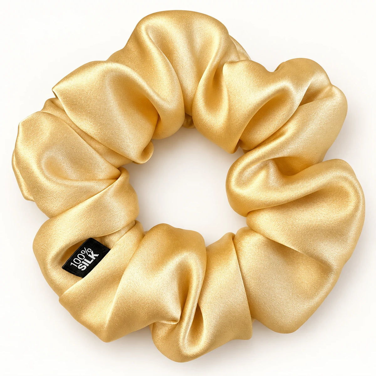 Chouchou en soie de mûrier, coloris Champagne