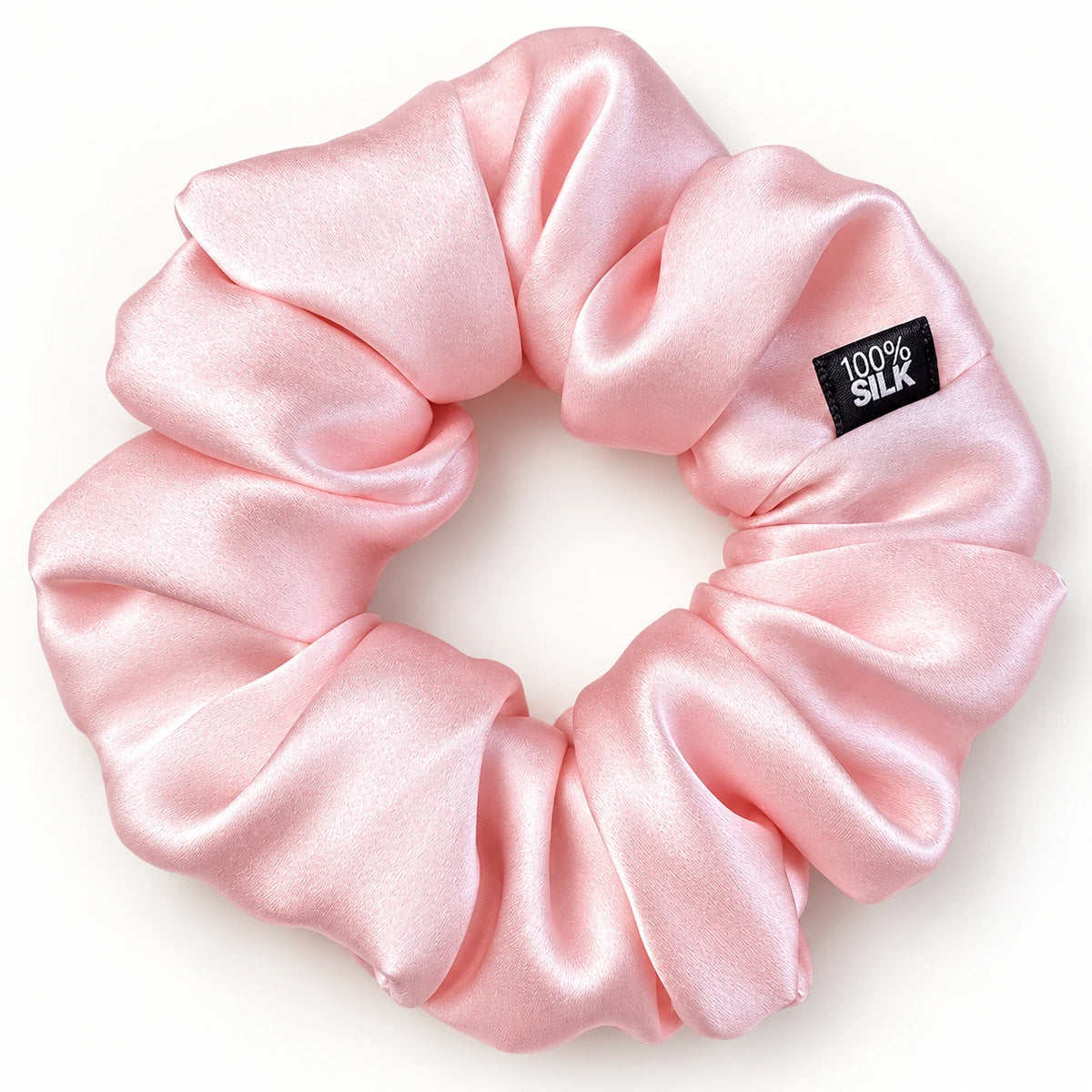Chouchou en soie de mûrier, coloris Rose