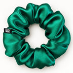 Chouchou en soie de mûrier, coloris Vert forêt