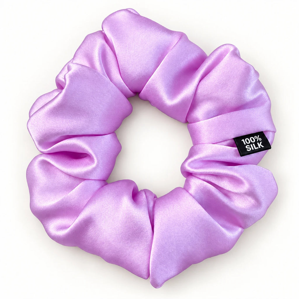 Chouchou en soie de mûrier, coloris Violet