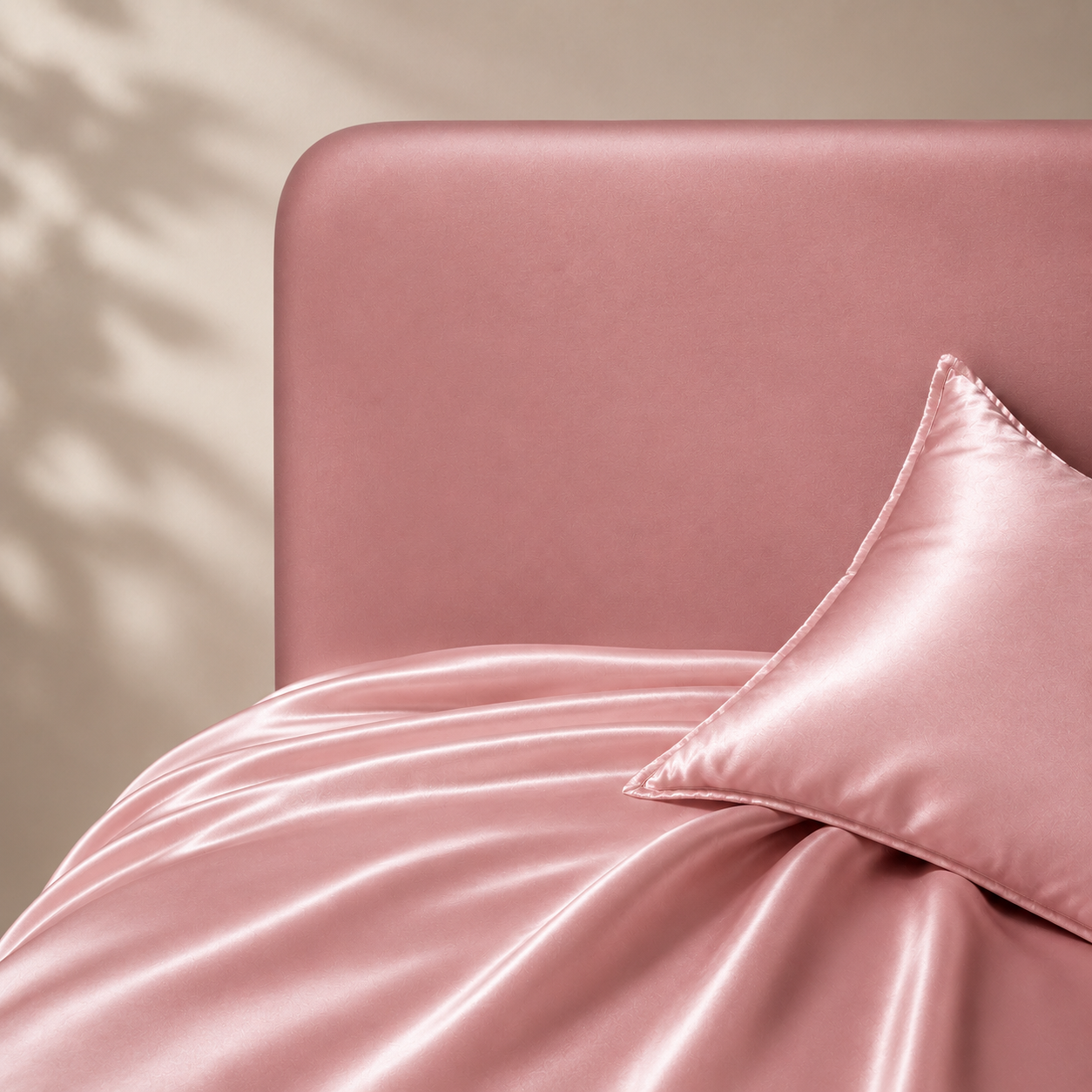 Drap Housse en Soie Rose