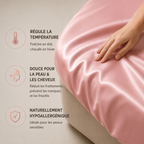 Drap Housse en Soie Rose