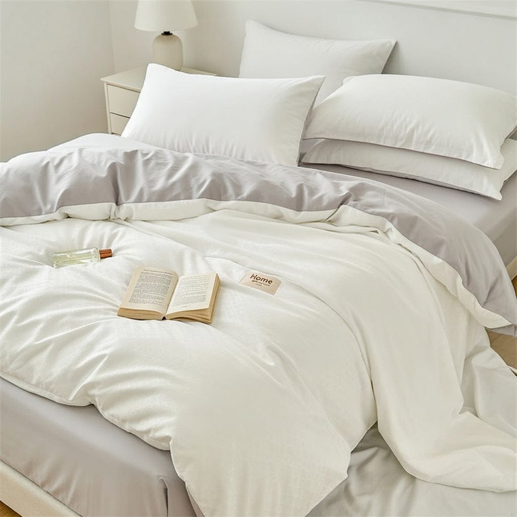 Houssea Housse de Couette Blanche en Coton - Confort Absolu