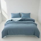 Houssea Housse de Couette Bleu Nuit - Confort en Microfibre