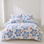 Houssea Housse de Couette Bleu Nuit - Confort Velouté