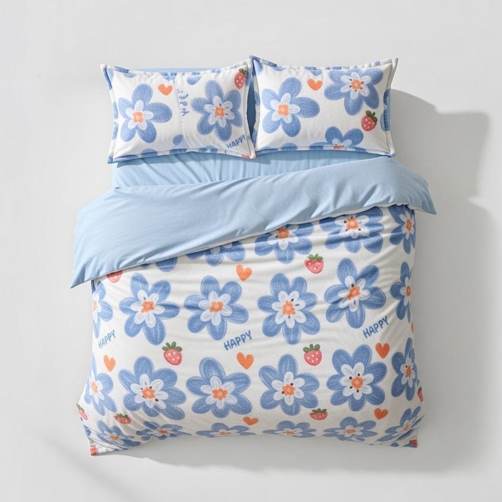 Houssea Housse de Couette Bleu Nuit - Confort Velouté