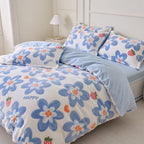 Houssea Housse de Couette Bleu Nuit - Confort Velouté