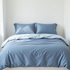 Houssea Housse de Couette Bleu Nuit en Coton Lavé - Confort Luxueux