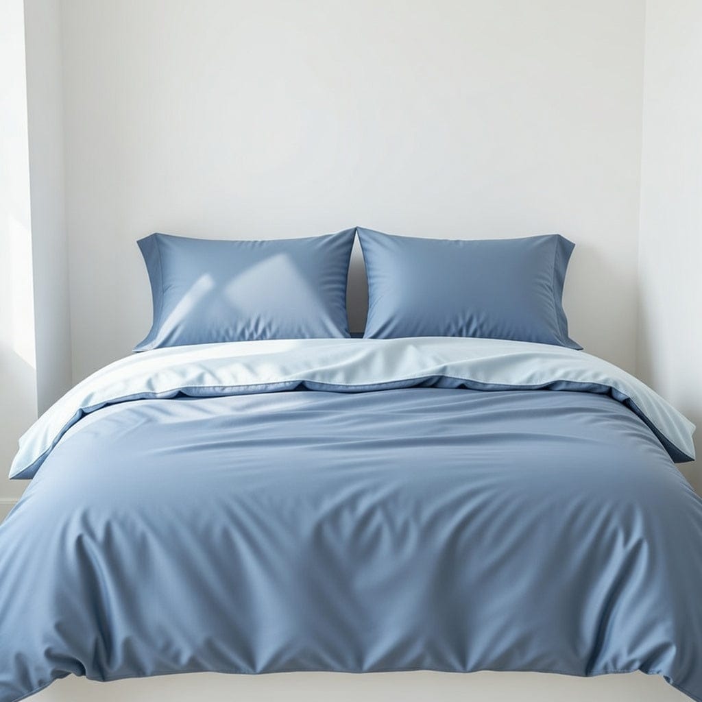 Houssea Housse de Couette Bleu Nuit en Coton Lavé - Confort Luxueux