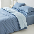 Houssea Housse de Couette Bleu Nuit en Coton Lavé - Confort Luxueux