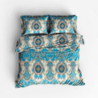 Houssea Housse de Couette Bleue Bohème - Confort Velouté Premium