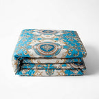 Houssea Housse de Couette Bleue Bohème - Confort Velouté Premium