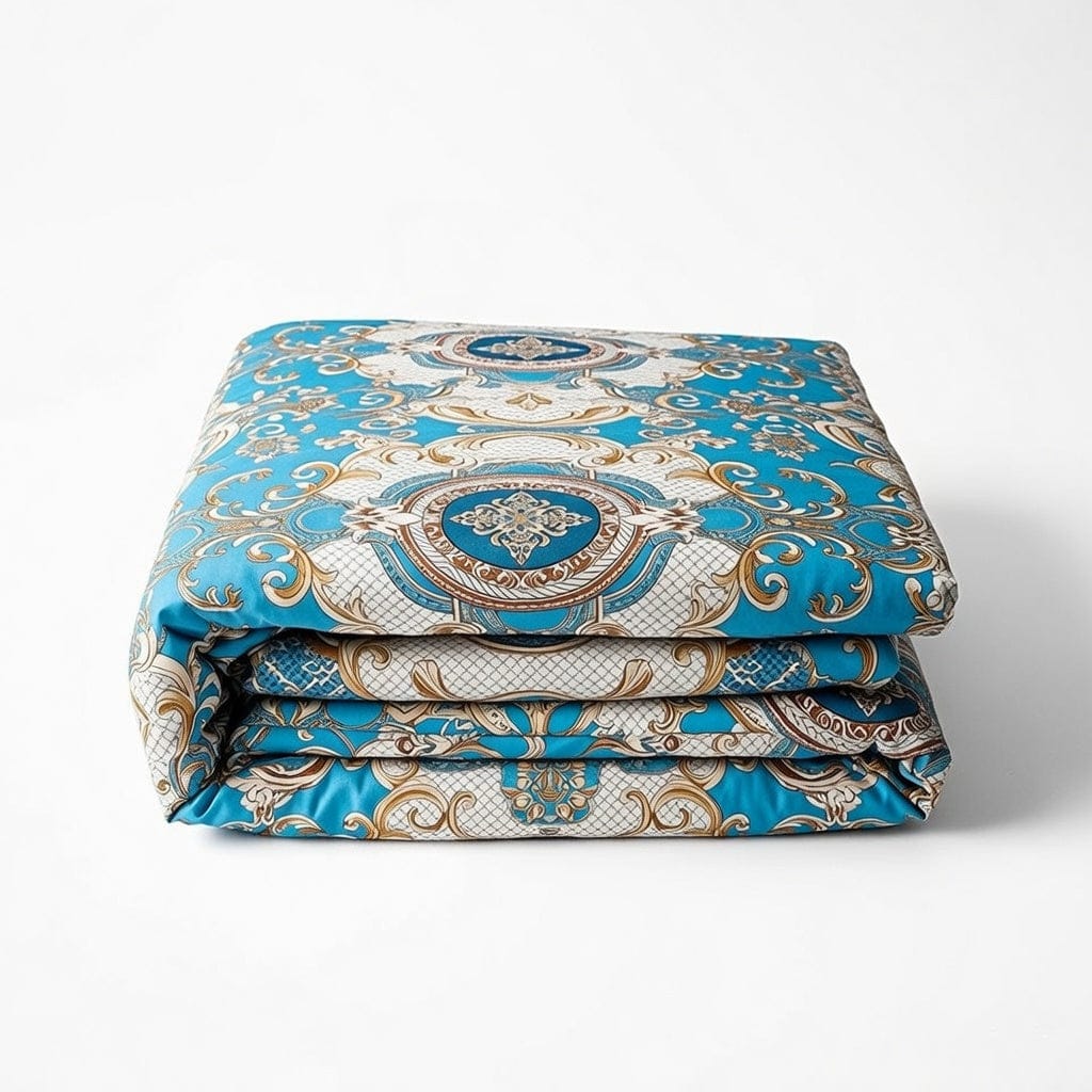 Houssea Housse de Couette Bleue Bohème - Confort Velouté Premium
