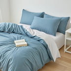 Houssea Housse de Couette Bleue - Confort Luxueux en Coton
