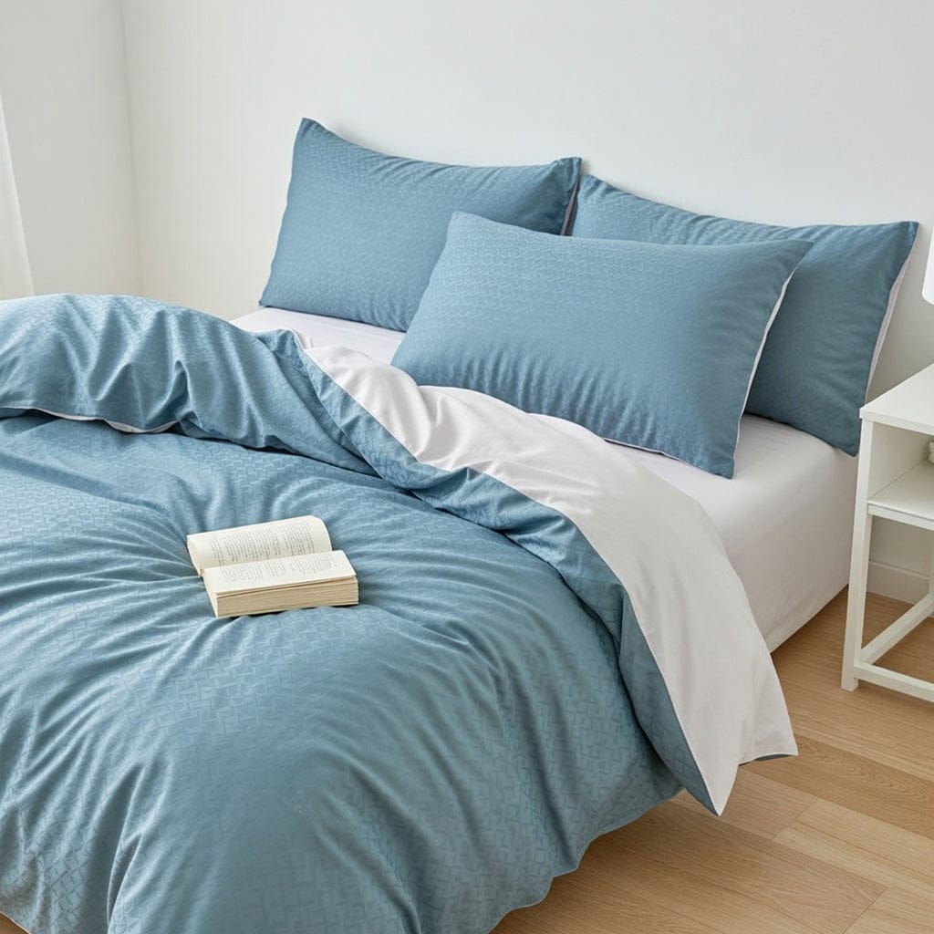 Houssea Housse de Couette Bleue - Confort Luxueux en Coton