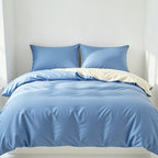 Houssea Housse de Couette Bleue - Confort Luxueux en Coton Mélangé