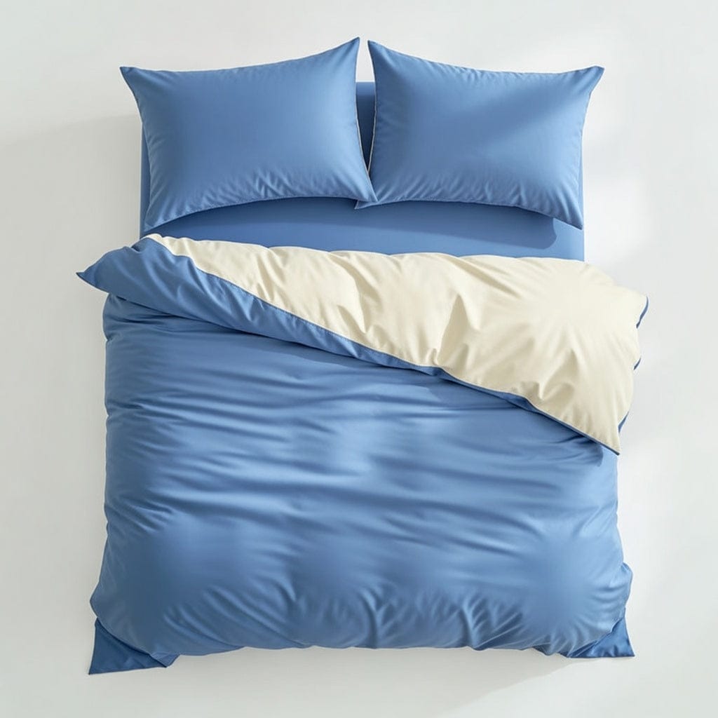 Houssea Housse de Couette Bleue - Confort Luxueux en Coton Mélangé