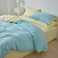 Houssea Housse de Couette Bleue en Microfibre - Confort Luxueux