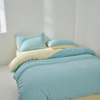 Houssea Housse de Couette Bleue en Microfibre - Confort Luxueux