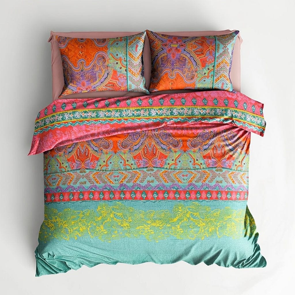 Houssea Housse de Couette Bohème Microfibre - Confort et Élégance