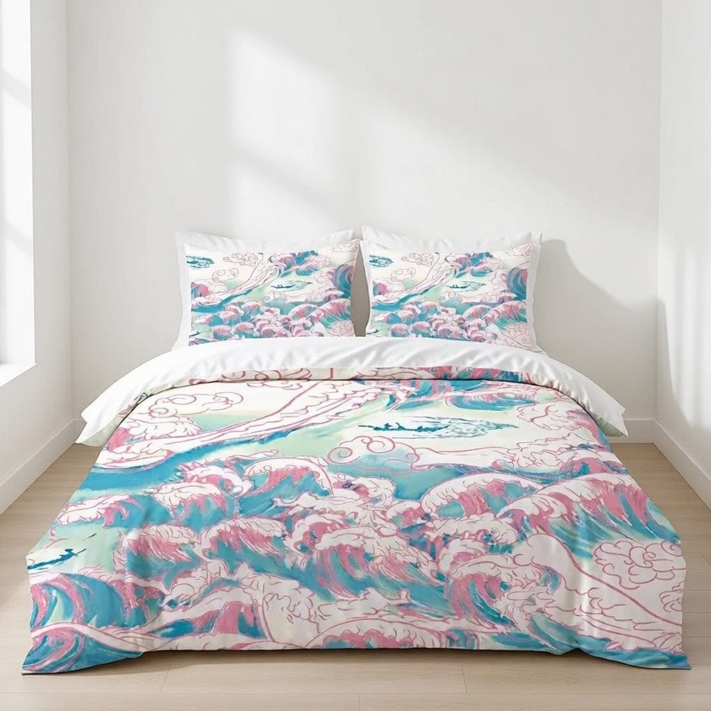 Houssea Housse de Couette Bord de Mer - Motifs Nuageux