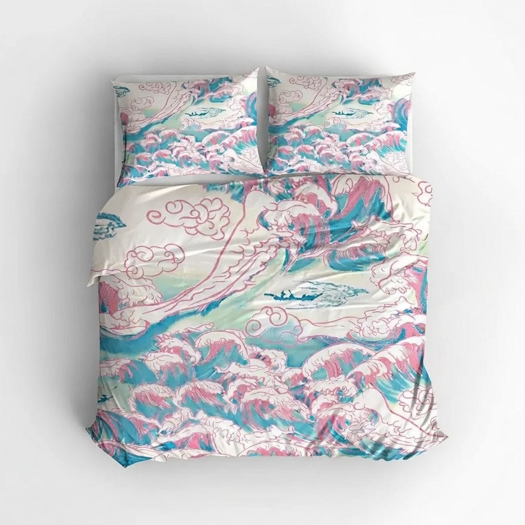Houssea Housse de Couette Bord de Mer - Motifs Nuageux