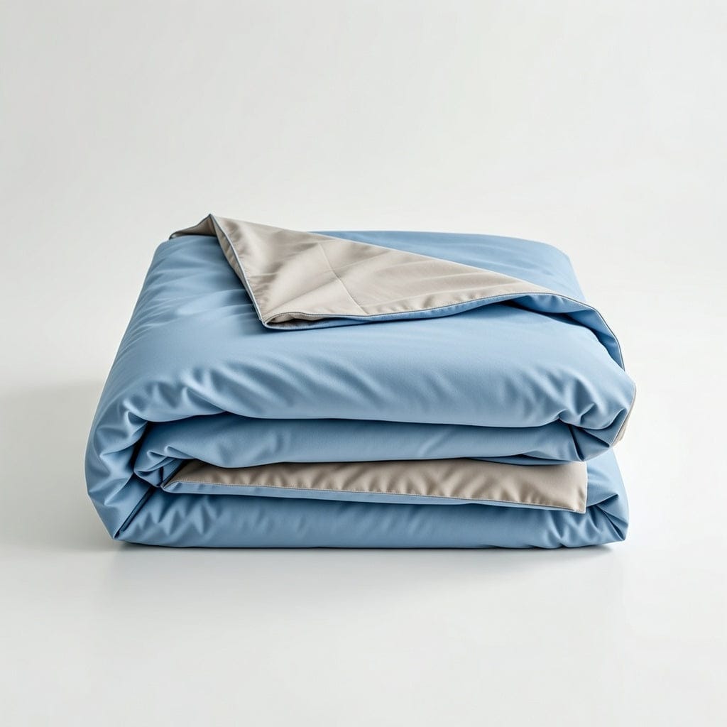 Houssea Housse de Couette Confort Premium Bleu et Gris