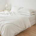Houssea Housse de Couette Coton Blanc - Confort Luxueux et Pureté