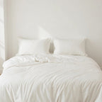 Houssea Housse de Couette Coton Blanc - Confort Luxueux et Pureté