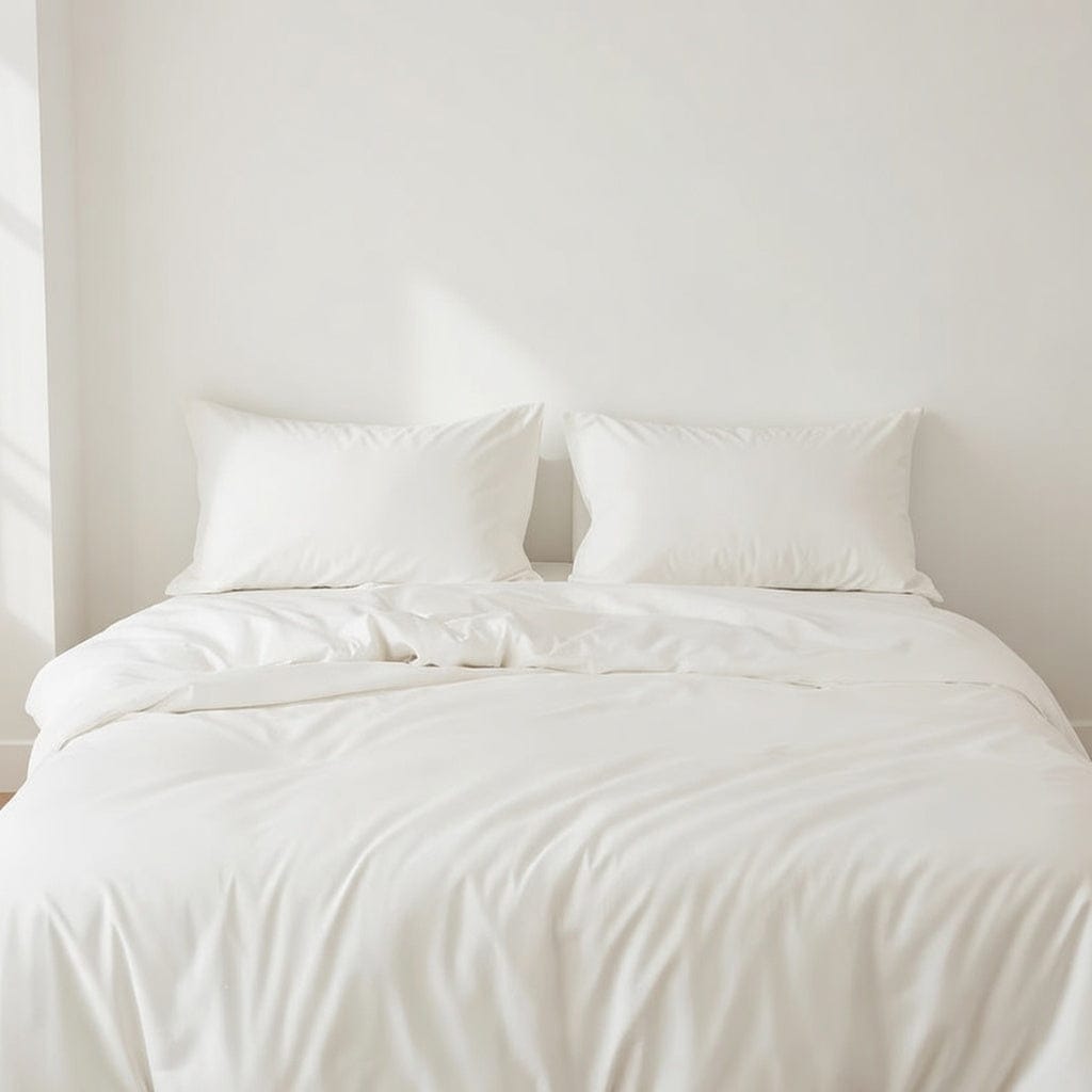 Houssea Housse de Couette Coton Blanc - Confort Luxueux et Pureté