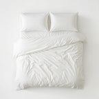 Houssea Housse de Couette Coton Blanc - Confort Luxueux et Pureté