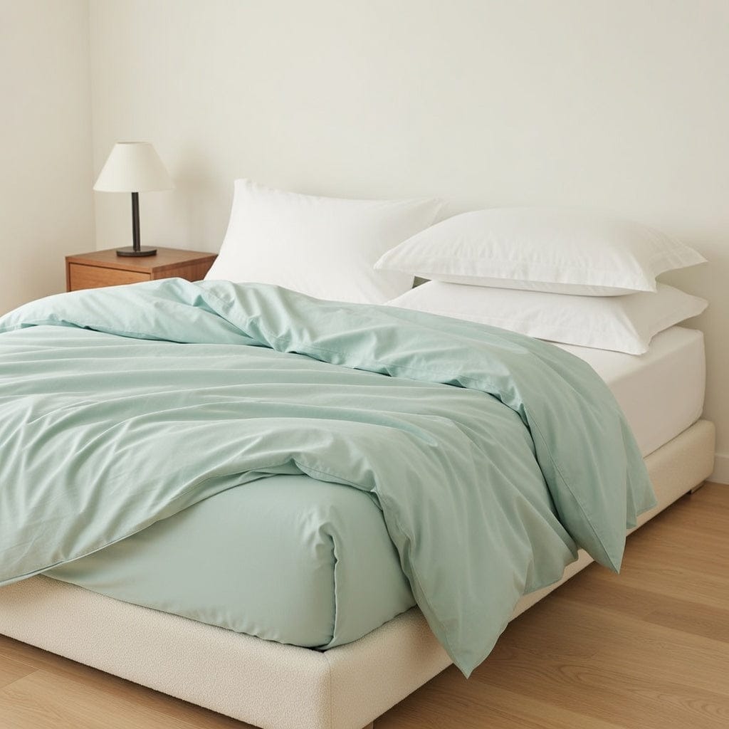 Houssea Housse de Couette Coton Bleu Nuit - Confort Absolu