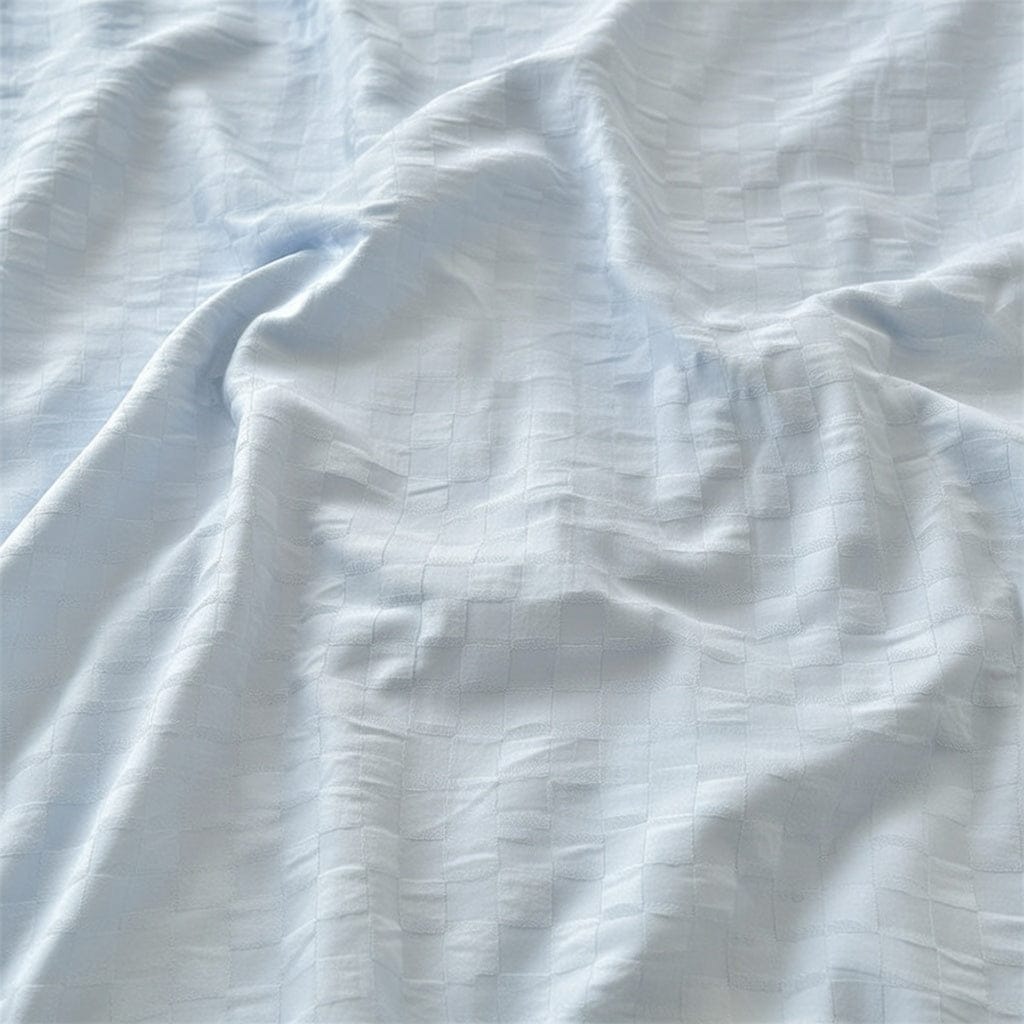 Houssea Housse de Couette Coton Gaufré Bleu Nuit - Confort Luxueux
