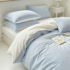 Houssea Housse de Couette Coton Gaufré Bleu Nuit - Confort Luxueux